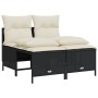 Set de muebles de jardín 5 pzas y cojines ratán sintético negro de vidaXL, Conjuntos de jardín - Ref: Foro24-3261521, Precio:...