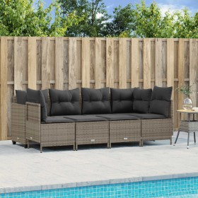 Gartensofa-Set mit Kissen, 5-teilig, graues synthetisches Rattan von vidaXL, Gartensets - Ref: Foro24-3261523, Preis: 380,99 ...