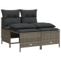 Gartensofa-Set mit Kissen, 5-teilig, graues synthetisches Rattan von vidaXL, Gartensets - Ref: Foro24-3261523, Preis: 380,55 ...