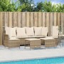 Garden sofa set with cushions 5 pieces beige synthetic rattan by vidaXL, Garden sets - Ref: Foro24-3261549, Price: 415,99 €, ...