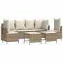 Garden sofa set with cushions 5 pieces beige synthetic rattan by vidaXL, Garden sets - Ref: Foro24-3261549, Price: 415,34 €, ...