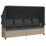 Gartensofa- und Kissenset, 5-teilig, hellgraues synthetisches Rattan von vidaXL, Gartensets - Ref: Foro24-3261556, Preis: 454...