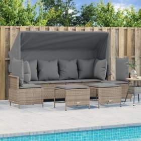 Gartensofa-Set mit Kissen, 5-teilig, beiges synthetisches Rattan von vidaXL, Gartensets - Ref: Foro24-3261554, Preis: 454,99 ...