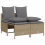 Garden sofa set with cushions 5 pieces beige synthetic rattan by vidaXL, Garden sets - Ref: Foro24-3261554, Price: 455,08 €, ...