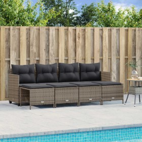 Gartensofa-Set mit Kissen, 5-teilig, graues synthetisches Rattan von vidaXL, Gartensets - Ref: Foro24-3261535, Preis: 330,99 ...