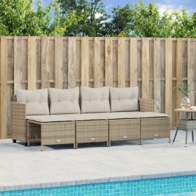 Garden sofa set with cushions 5 pieces beige synthetic rattan by vidaXL, Garden sets - Ref: Foro24-3261537, Price: 330,99 €, ...