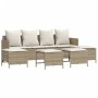 Gartensofa-Set mit Kissen, 5-teilig, beiges synthetisches Rattan von vidaXL, Gartensets - Ref: Foro24-3261561, Preis: 356,99 ...