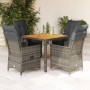 Set comedor de jardín 5 piezas con cojines ratán sintético gris de vidaXL, Conjuntos de jardín - Ref: Foro24-3276724, Precio:...