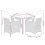 Set comedor de jardín 5 piezas con cojines ratán sintético gris de vidaXL, Conjuntos de jardín - Ref: Foro24-3276724, Precio:...