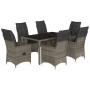 Garden dining set 7 pieces and gray synthetic rattan cushions by vidaXL, Garden sets - Ref: Foro24-3276739, Price: 835,66 €, ...