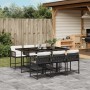 Set de comedor de jardín 7 pzas y cojines ratán sintético negro de vidaXL, Conjuntos de jardín - Ref: Foro24-3211446, Precio:...