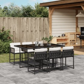 7-piece garden dining set and black synthetic rattan cushions by vidaXL, Garden sets - Ref: Foro24-3211446, Price: 412,48 €, ...