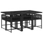 Set de comedor de jardín 7 pzas y cojines ratán sintético negro de vidaXL, Conjuntos de jardín - Ref: Foro24-3211446, Precio:...