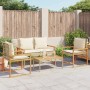 Gartenmöbel-Set mit beigem Kissenmix, 4-teilig, PE-Rattan von vidaXL, Gartensets - Ref: Foro24-365859, Preis: 256,99 €, Rabat...