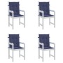 Chair cushions with low backrest 4 pcs navy blue fabric by vidaXL, Cushions for chairs and sofas - Ref: Foro24-378681, Price:...