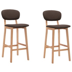 Kitchen stools 2 units brown fabric by vidaXL, Kitchen stools - Ref: Foro24-289370, Price: 160,99 €, Discount: %