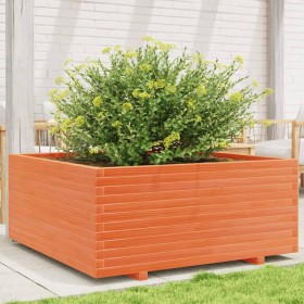 Solid wax brown pine wood planter 110x110x49.5 cm by vidaXL, Pots and planters - Ref: Foro24-3282546, Price: 287,99 €, Discou...