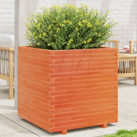 Solid wax brown pine wood planter 70x70x72.5 cm by vidaXL, Pots and planters - Ref: Foro24-3282586, Price: 252,88 €, Discount: %