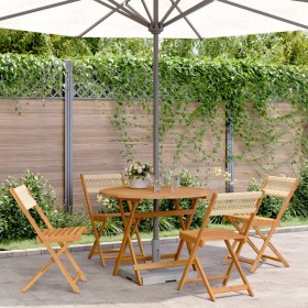 Garden dining set 5 pieces polypropylene solid beige wood by vidaXL, Garden sets - Ref: Foro24-3281771, Price: 267,99 €, Disc...