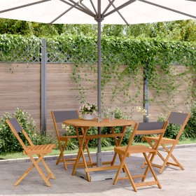 Garden dining set 5 pieces solid anthracite wood fabric by vidaXL, Garden sets - Ref: Foro24-3281773, Price: 268,99 €, Discou...