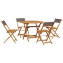 Garden dining set 5 pieces solid anthracite wood fabric by vidaXL, Garden sets - Ref: Foro24-3281773, Price: 259,97 €, Discou...