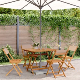 Garden dining set 5 pieces taupe gray solid wood fabric by vidaXL, Garden sets - Ref: Foro24-3281786, Price: 278,99 €, Discou...