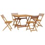 Garden dining set 5 pieces taupe gray solid wood fabric by vidaXL, Garden sets - Ref: Foro24-3281786, Price: 281,16 €, Discou...