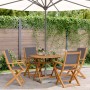 Garden dining set 5 pieces solid anthracite wood fabric by vidaXL, Garden sets - Ref: Foro24-3281821, Price: 341,80 €, Discou...