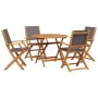 Garden dining set 5 pieces solid anthracite wood fabric by vidaXL, Garden sets - Ref: Foro24-3281821, Price: 341,80 €, Discou...