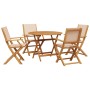 Garden dining set 5 pieces beige solid wood fabric by vidaXL, Garden sets - Ref: Foro24-3281823, Price: 341,80 €, Discount: %