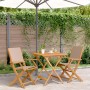 3-teiliges Bistroset aus taupefarbenem Stoff und Massivholz von vidaXL, Gartensets - Ref: Foro24-3281882, Preis: 191,91 €, Ra...