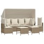 Garden sofa set with cushions 5 pieces beige synthetic rattan by vidaXL, Garden sets - Ref: Foro24-3261555, Price: 455,72 €, ...