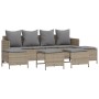 Gartensofa-Set mit Kissen, 5-teilig, beiges synthetisches Rattan von vidaXL, Gartensets - Ref: Foro24-3261560, Preis: 356,45 ...