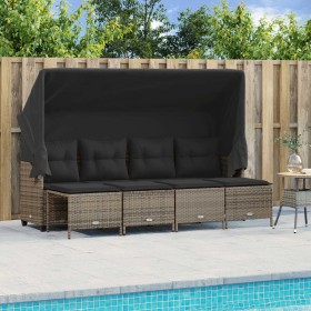 Gartensofa-Set mit Kissen, 5-teilig, graues synthetisches Rattan von vidaXL, Gartensets - Ref: Foro24-3261541, Preis: 371,99 ...