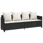 Set de muebles de jardín 5 pzas y cojines ratán sintético negro de vidaXL, Conjuntos de jardín - Ref: Foro24-3261557, Precio:...