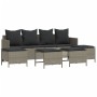 Gartensofa- und Kissenset, 5-teilig, hellgraues synthetisches Rattan von vidaXL, Gartensets - Ref: Foro24-3261562, Preis: 356...