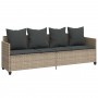 Gartensofa- und Kissenset, 5-teilig, hellgraues synthetisches Rattan von vidaXL, Gartensets - Ref: Foro24-3261562, Preis: 356...