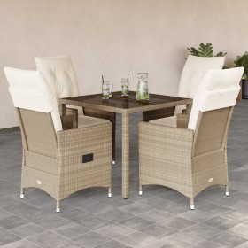 5-piece garden dining set with beige synthetic rattan cushions by vidaXL, Garden sets - Ref: Foro24-3276800, Price: 561,77 €,...