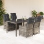 Set comedor de jardín 5 piezas con cojines ratán sintético gris de vidaXL, Conjuntos de jardín - Ref: Foro24-3276738, Precio:...