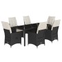 7-piece garden dining set and black synthetic rattan cushions by vidaXL, Garden sets - Ref: Foro24-3276697, Price: 848,85 €, ...