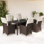 7-piece garden dining set with brown synthetic rattan cushions by vidaXL, Garden sets - Ref: Foro24-3276773, Price: 894,24 €,...