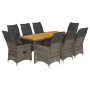 Garden dining set 9 pieces and gray synthetic rattan cushions by vidaXL, Garden sets - Ref: Foro24-3276731, Price: 986,91 €, ...