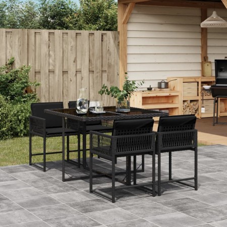 5-piece garden furniture set with black synthetic rattan cushions by vidaXL, Garden sets - Ref: Foro24-3211435, Price: 277,02...