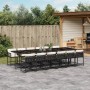 Set comedor de jardín con cojines 13 pzas ratán sintético negro de vidaXL, Conjuntos de jardín - Ref: Foro24-3211482, Precio:...