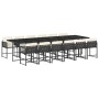 Set comedor de jardín con cojines 13 pzas ratán sintético negro de vidaXL, Conjuntos de jardín - Ref: Foro24-3211482, Precio:...