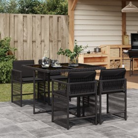 5-piece garden furniture set with black synthetic rattan cushions by vidaXL, Garden sets - Ref: Foro24-3211615, Price: 287,52...