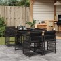 5-teiliges Gartenmöbel-Set mit schwarzen synthetischen Rattankissen von vidaXL, Gartensets - Ref: Foro24-3211615, Preis: 288,...