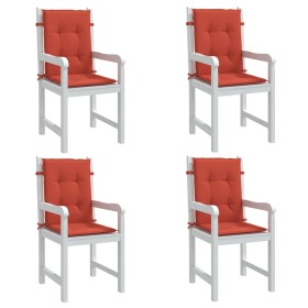 Cojines silla respaldo bajo 4 ud tela rojo melange 100x50x4 cm de vidaXL, Cojines para sillas y sofás - Ref: Foro24-4002464, ...