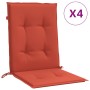 Kissen für niedrige Rückenlehne, 4 Stück, roter Melange-Stoff, 100 x 50 x 4 cm von vidaXL, Kissen für Stühle und Sofas - Ref:...