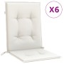 Low back chair cushions 6 units cream melange fabric 100x50x4 cm by vidaXL, Cushions for chairs and sofas - Ref: Foro24-40024...